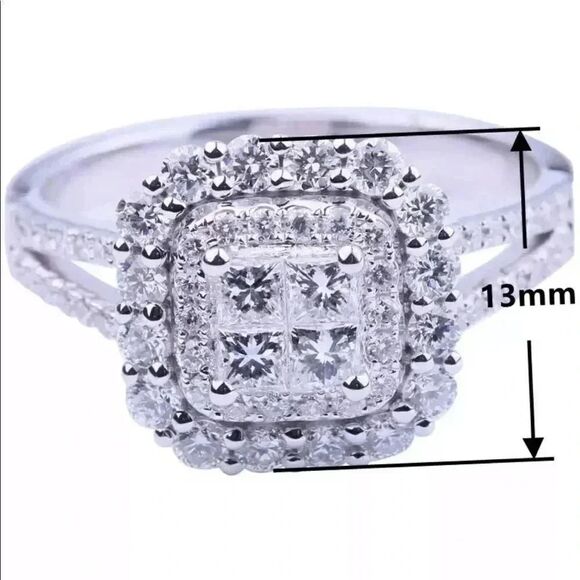 WEEKEND SALE* Stunning Pave White Sapphire Ring - Picture 5 of 8